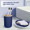 Blue Bathroom Accessories Set, 8 Pack Navy Blue Bathroom Decor