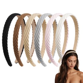WOVOWOVO Headbands for Women Non Slip 6 PCS Trendy Headband for Women's Hair Knitted Thin Head bands for Girls Comfortable Hairbands Hair Accessories