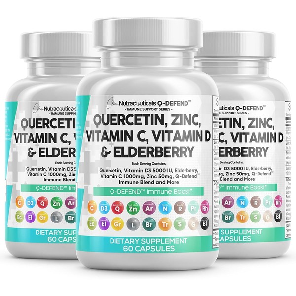 Clean Nutraceuticals Quercetin Zinc Vitamin C Vitamin D Bromelain Elderberry