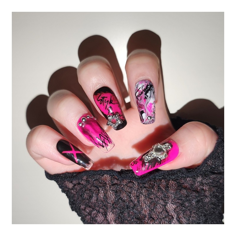 [Handmade Nail Tips] thisisFack - Square / [수제네일팁] thisisFack -