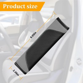 Osilly 2PCS Car Seat Belt Cover, Carbon Fiber Seatbelt Shoulder Protection, Soft Car Seat Belt Strap Cushion Protect Your Neck and Shoulder, Car Accessories Seat Belt Pad for Car Truck (Black/Gray)