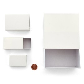 Paper Mart Bulk White Slider Boxes | Quantity: 72 | Width: 2 1/16" Width 2 1/16