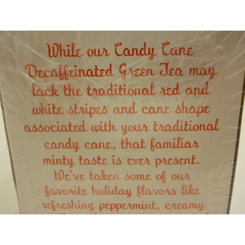 Trader Joes Candy Cane Green Tea Decaffeinated 20 Tea Bags,