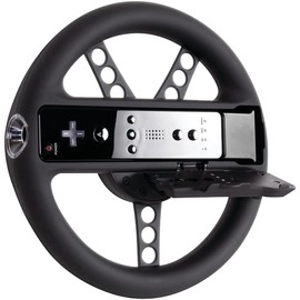 DreamGEAR Wii U & W II Racing Wheel Rubber Black