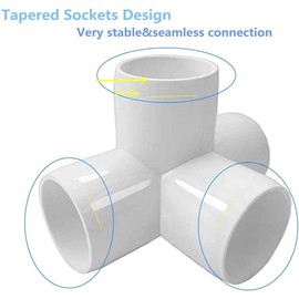 3/4 pvc fittings 4 directions pvc elbow 3/4" angle cross elbow 90 degree suitable for greenhouse tube, tent connection T-shirt, furniture construction grade SCH40 [4 Pack]