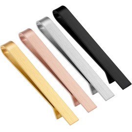 2.5 Inch Tie Clips for Men's tie (3''-3.25'') in Gift Box, tie bar & pins set for larger width necktie in black red white blue color, Suitable for Wedding Anniversary Valentine's Day Christmas Party