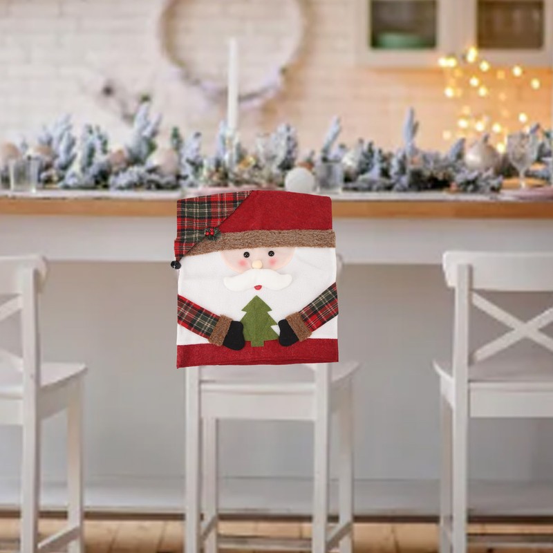 Xmas Dinner Chair Back Covers Easy To Install Soft Anti