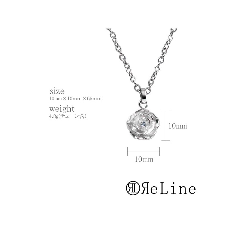 ReLine Genuine Cremation Accessory, Diamond Rose Pendant, Includes Bone Set,