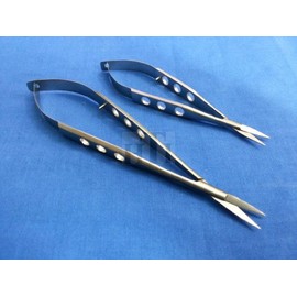 SET OF 2 PREMIUM O.R GRADE CASTROVIEJO MICRO SURGICAL SCISSORS 4.5" + 5.5" STRAIGHT OPHTHALMIC OPHTHALMOLOGY INSTRUMENTS ( HTI BRAND)