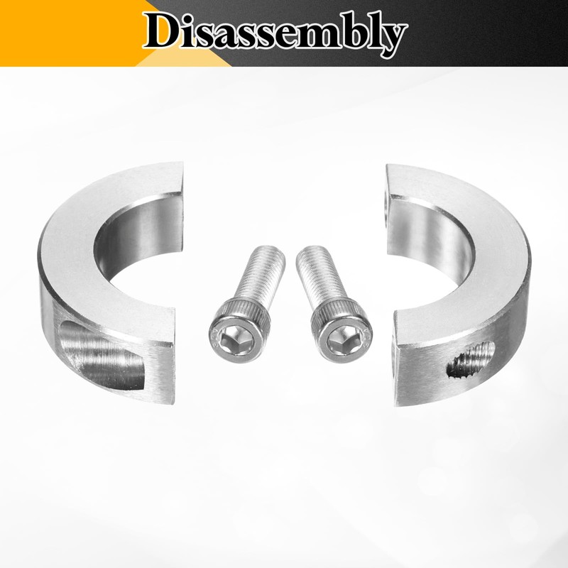 sourcing map 2 Pcs Double Split Shaft Collar 12mm Bore,