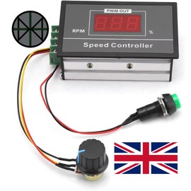 DC 6-60V 12V 24V 36V 48V 30A PWM DC Motor Speed Controller (PWM) Speed Adjustable Stepless Governor Regulator, Motor Speed Controller with Start Stop Switch