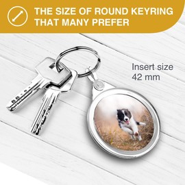 Destination Vinyl ltd 1 x Photo Keyring - Happy Border Collie Puppy Dog |Keychain|Keyring|Charm| #45286