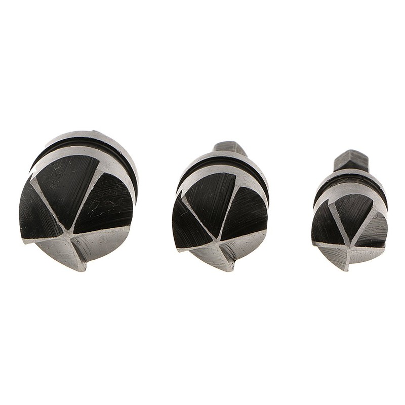 Malayas Set of 3Pcs Titanium Countersink Drill Bit Wood Chamfering