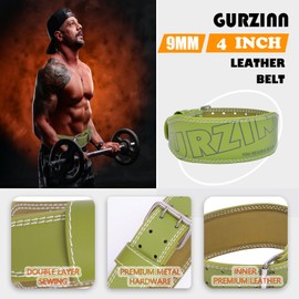 9mm Leather Fitness Weight Lifting Belt for Women&Men with 4 Inches Padded Lumbar Support for Power Lifting Workout & Squats Exercise