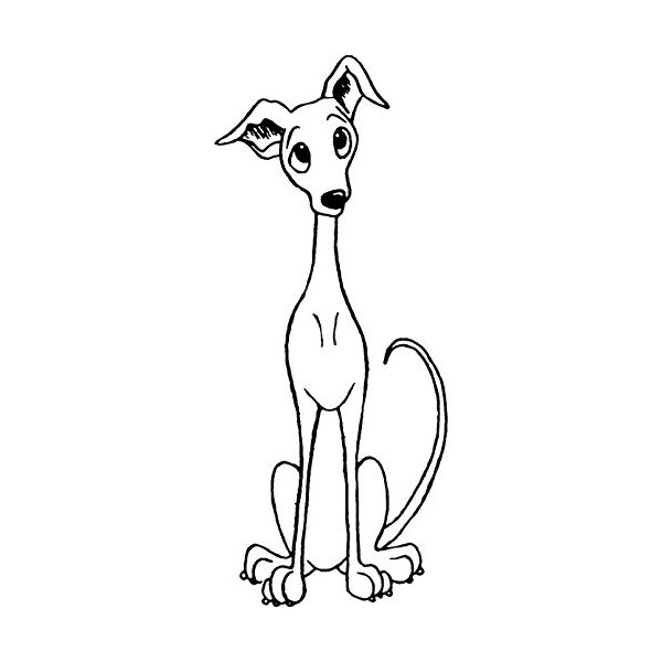 'Italian Greyhound' Rubber Stamp - Unmounted Design for Crafting &
