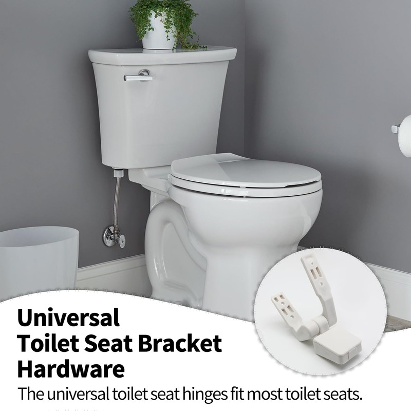 Luomorgo 2 Pairs Plastic Toilet Seat Hinges, White Toilet Seat