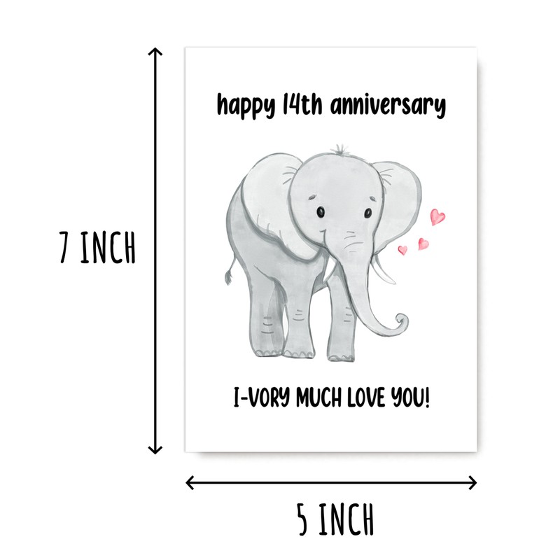 APVGifts Happy 14Th Anniversary - Pun Card - Ivory Anniversary