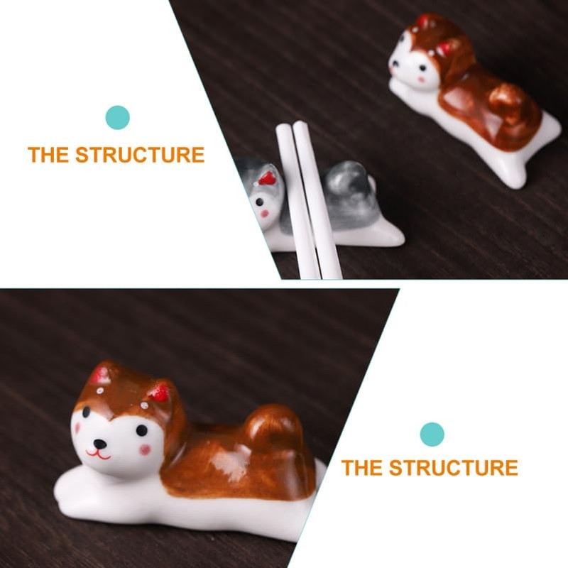 MAGICLULU 4 Pack Shiba Inu Chopstick Rest, Cute Dog Holder