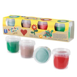 Feuchtmann Kinder Soft Putty Nature - 4 x 150 g Soft Children's Dough, Non-Toxic, Vegan and Gluten-Free, Air-Drying Modelling Clay in Kneading Set for Creative Play (from 2 Years)