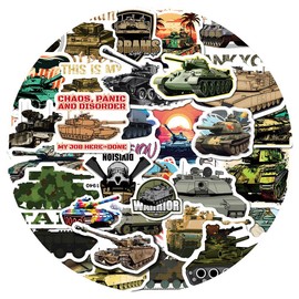 50 Pcs Tank Stickers for Kids Teens Adults Boys Girls Gift,Stickers Pack for Laptop,Skateboard,Luggage,Car,Bike, Cup,Computer,Water Bottle Decor,Military Tank Vinyl Waterproof Sticker Decals