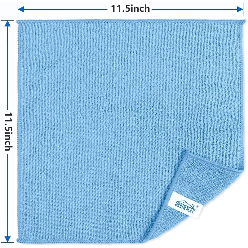 HOMEXCEL Blue Cleaning Rags 5 Pack, Highly Absorbent Microfiber Cleaning