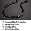 FindChic Chunky Black Chain Necklace for Men, Curb Chain Necklace