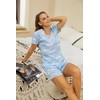 PNAEONG Conjunto de pijama corto de algodón para mujer, S