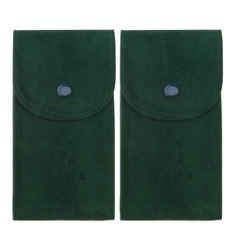 The Lord of the Tools 2Pcs Watch Storage Pouches with Pad Flannel Watch Storage Bag Travel Watch Pouch Organizer Bag for Watches Jewelry Chains Green 13x7cm