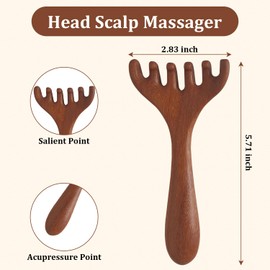 Head Massager Scalp 2 Pack, Portable Wooden Head Scratcher for Stress Relief & Hair Growth, Sandalwood Scalp Massage Tool – Perfect Gift for Mother, Sister, Lover
