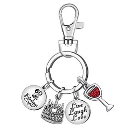 60th Birthday Gifts for Women Men Happy Birthday Keychain for Mom Dad Grandpa Grandma Mens Women 60th Birthday Gift Favors Key Chain