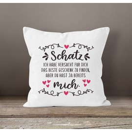 SpecialMe® Cushion Cover Love Funny Treasure I Have Tried Finding Valentine's Day White 40 cm x 40 cm