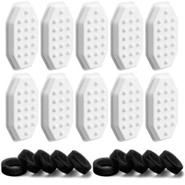 20 Pack Cat Fountain Replacement Filters for Rellaty & Neareal Stainless Steel 108oz/3.2L Adjustable Water Flow Pet Water Fountain(10 Filters & 10 Sponges)