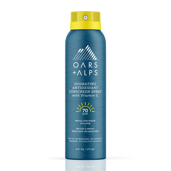 Oars + Alps Hydrating SPF 50 Sunscreen Spray, Infused with Vitamin C and Antioxidants, Water and Sweat Resistant, 6 Oz, 1 Pack