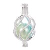 10pcs Twist Ball Pearl Cage Bright Silver Beads Cage Locket