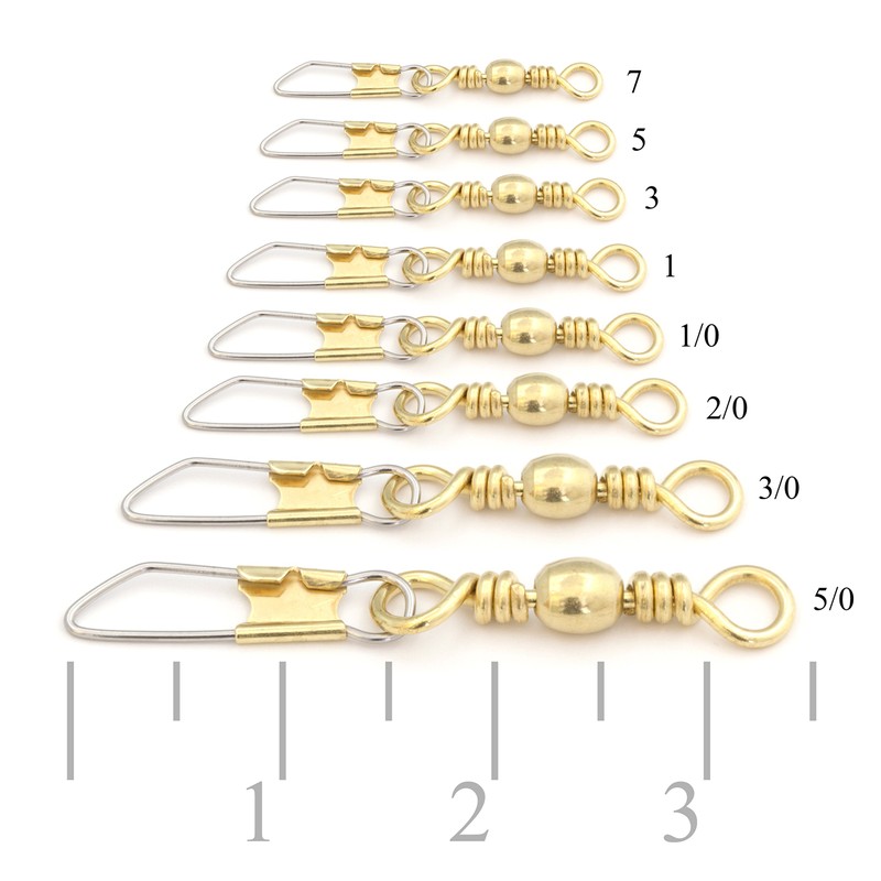 Fish Net Brass Barrel Swivels, Size 1/0