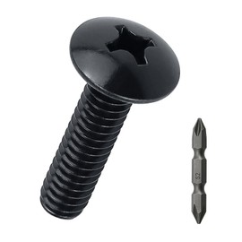 1/4-20 x 1 Stainless Truss Head Machine Screws 25 Pcs, 18-8 (304) Stainless Steel Phillips Drive Truss Head, Full Thread, Black Coated, Fayeploo (with Phillips Bit)
