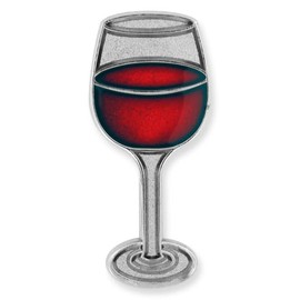 PinMart's Glass of Red Wine Tredny Enamel Lapel Pin – 1 Piece