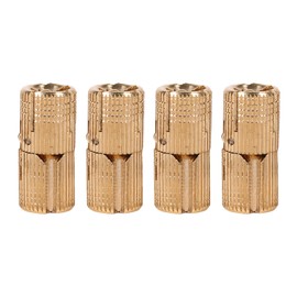 4pcs Copper Concealed Barrel Hinges, 10/12/14/16mm Heavy Duty Hinge Set, 180° Opening Angle, Anti-roll Hinges for DIY Caravan