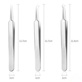Blackhead Removal Tweezers 3-Piece Straight Type 7ea