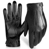 Real Sheepskin Leather Gloves, 100% Cashmere Lining Winter Gloves, Touchscreen