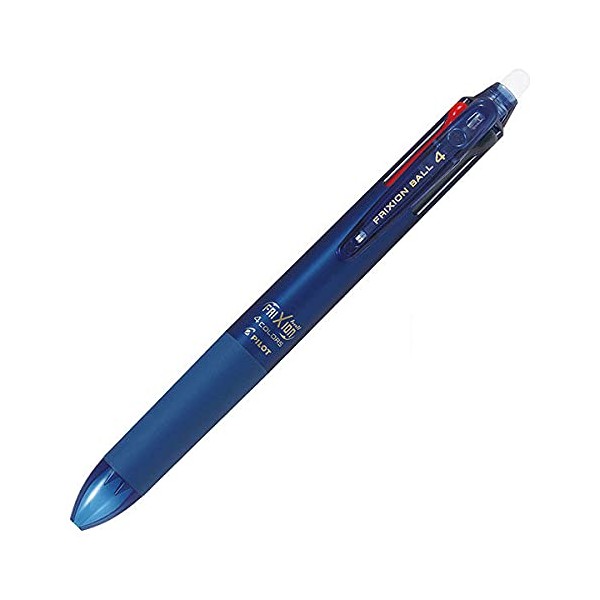 Pilot FriXion Ball 4, Erasable Ballpoint Pen, 4 Color Gel Ink Multi-Pen, 0.38mm, Blue black (LKFB-80UF-BB)