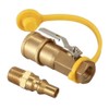Joywayus Brass 1/4" RV Propane Quick Connect with Shutoff Valve,