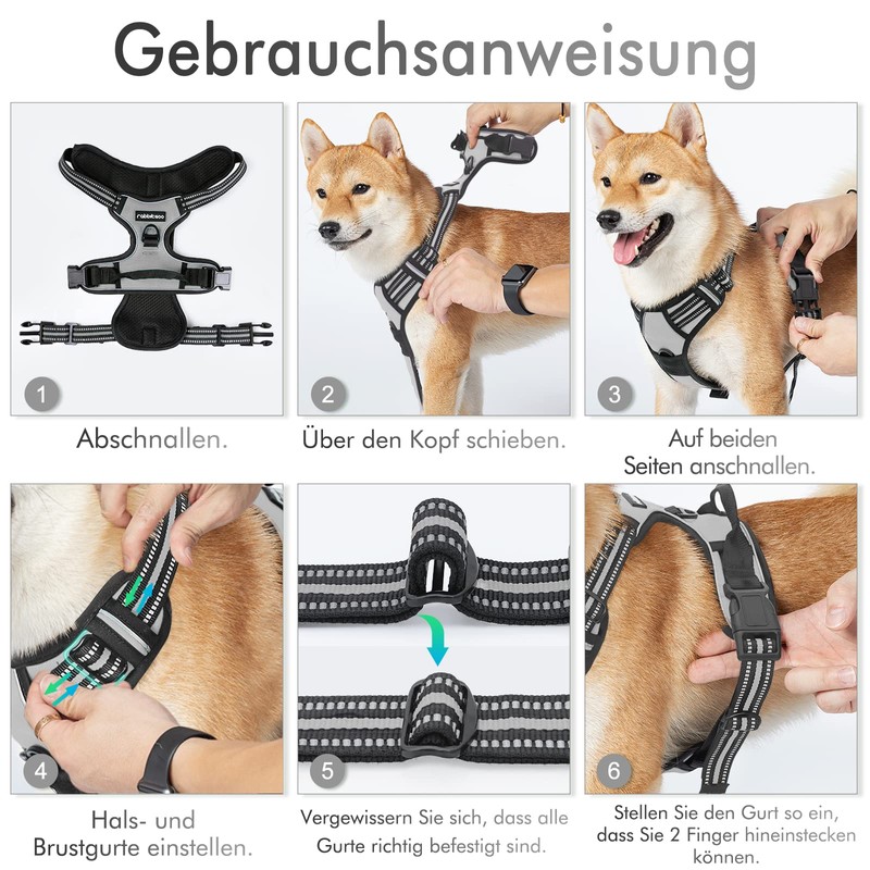 rabbitgoo Dog Harness for Medium Dogs, Anti-Pull Dog Harness with