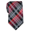 Retreez Elegant Plaid Check Woven Microfiber Men's Tie - Black