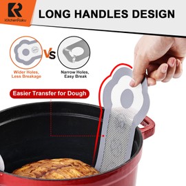 Cook's Aid 2 Pcs Silicone Bread Sling for Dutch Oven, Non-Stick Bread Baking Mat Set, Reusable Sourdough Bread Sling with Long Handles for Easier Transfer for Dough