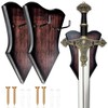 FLURSAILE Sword Plaque Wall Mount Vertical Display Holder Adjustable Stand