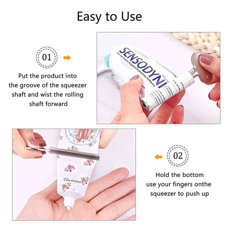 IKadiya Tube Squeezer [Pack of 6], Stainless Steel Toothpaste Tube