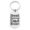 Bonus Dad Stepdad Gifts Keychain from Daughter Son Father's Day