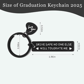HUTATO Drive Safe Keychain for Boyfriend – Handsome I Need You Here With Me Gift, Valentine’s Day, Birthday, Father’s Day (Drive safe no one black)