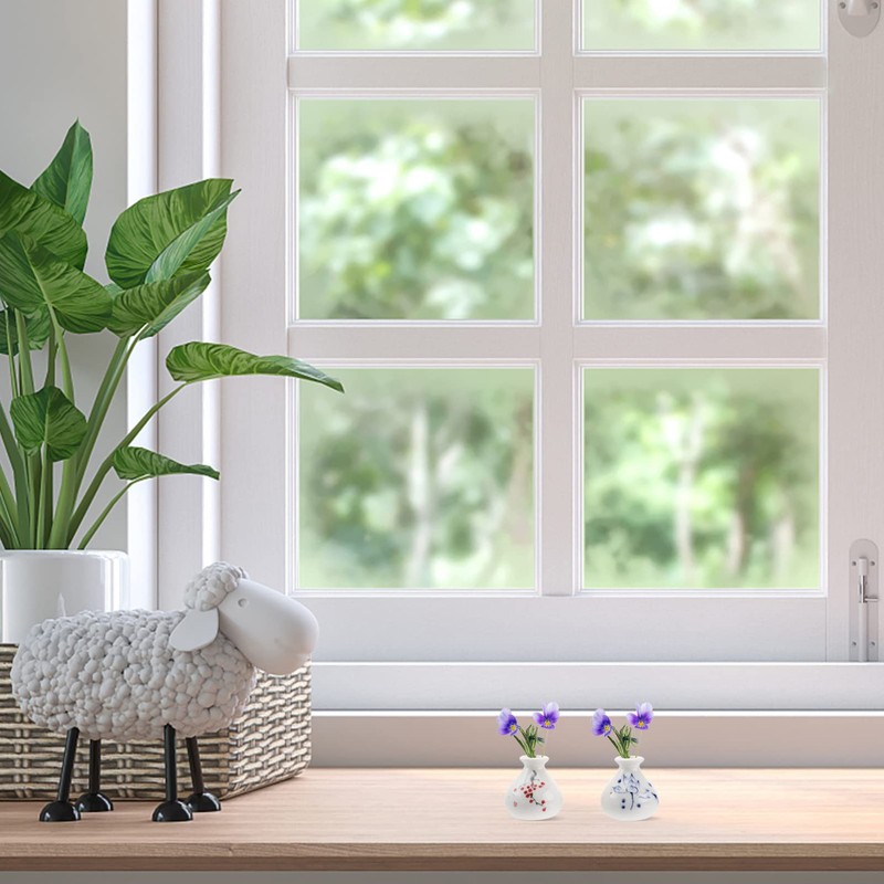 COHEALI Glass Vases 2pcs Mini Flower Gradient Ceramic vase Mini